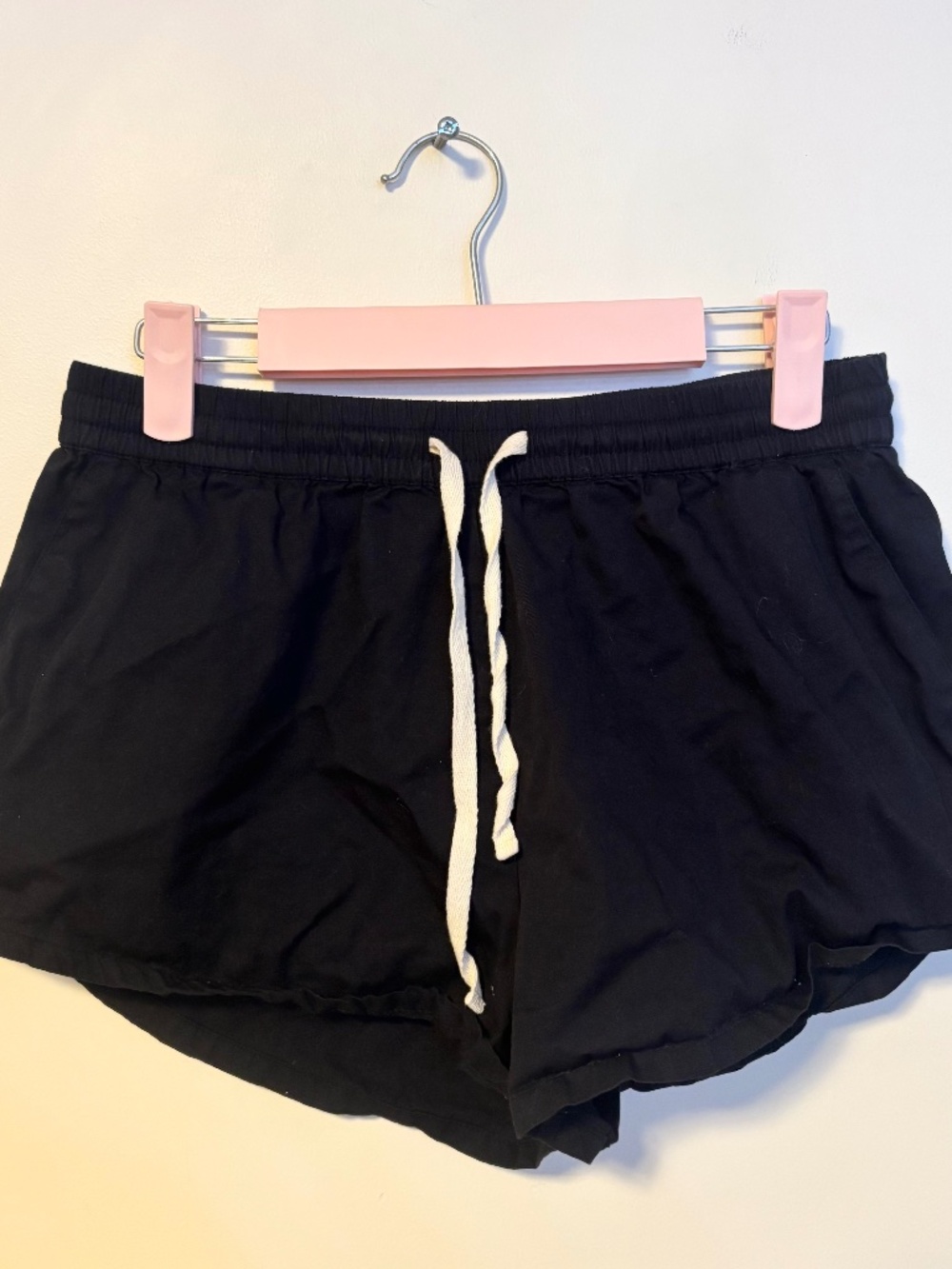 Billabong Cotton Casual Track Elastic Drawstring Mini Shorts Black Womens Medium